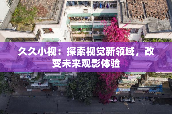 久久小视：探索视觉新领域，改变未来观影体验