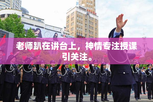 老师趴在讲台上，神情专注授课引关注。