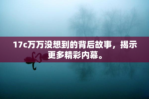17c万万没想到的背后故事，揭示更多精彩内幕。