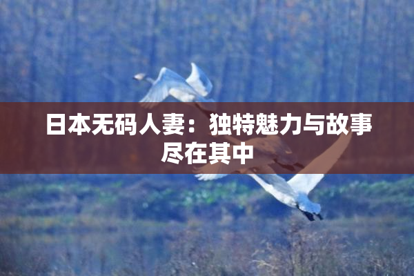 日本无码人妻：独特魅力与故事尽在其中