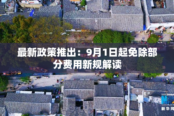 最新政策推出：9月1日起免除部分费用新规解读
