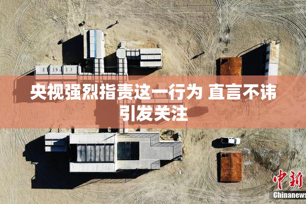 央视强烈指责这一行为 直言不讳引发关注