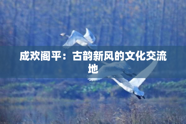 成欢阁平：古韵新风的文化交流地
