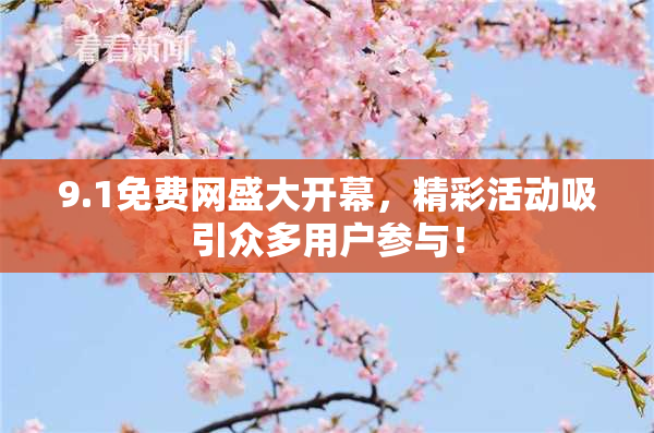 9.1免费网盛大开幕，精彩活动吸引众多用户参与！