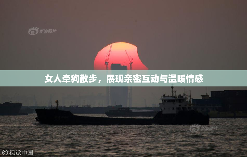 女人牵狗散步，展现亲密互动与温暖情感