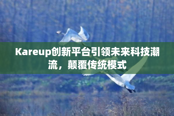 Kareup创新平台引领未来科技潮流，颠覆传统模式