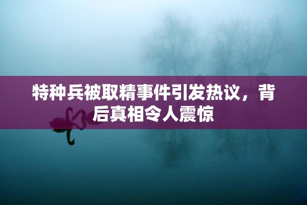 特种兵被取精事件引发热议，背后真相令人震惊