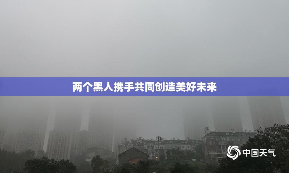 两个黑人携手共同创造美好未来
