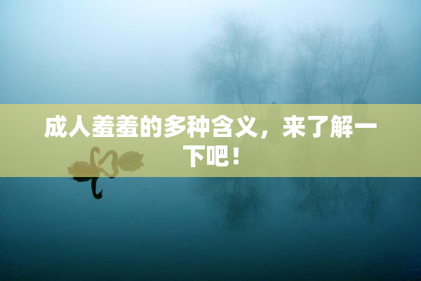 成人羞羞的多种含义，来了解一下吧！