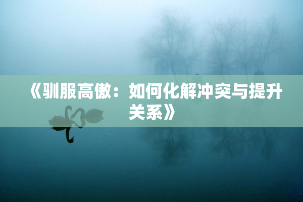 《驯服高傲：如何化解冲突与提升关系》