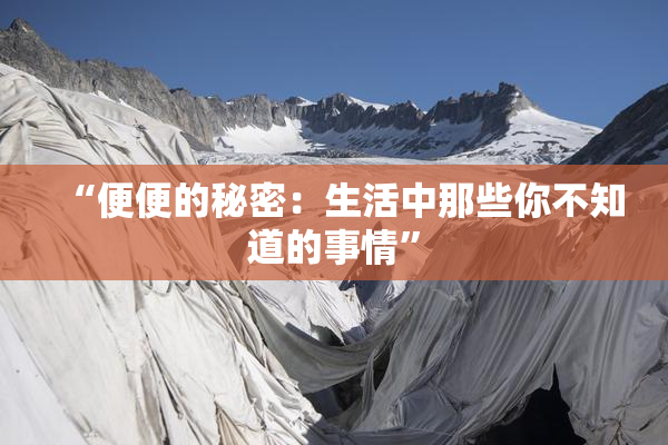 “便便的秘密：生活中那些你不知道的事情”