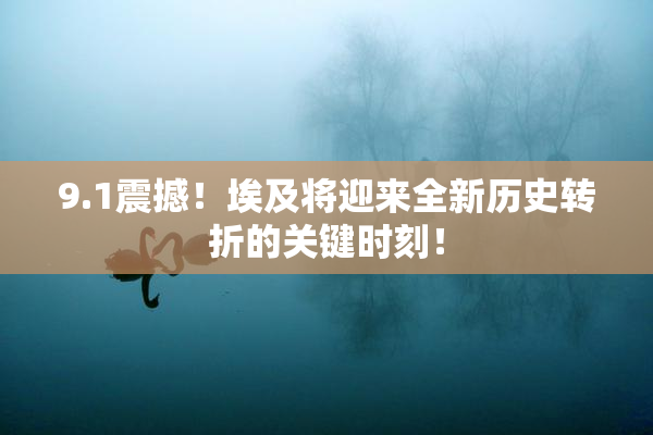 9.1震撼！埃及将迎来全新历史转折的关键时刻！