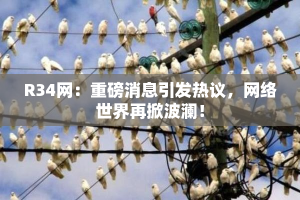 R34网：重磅消息引发热议，网络世界再掀波澜！
