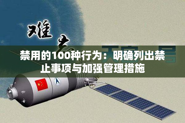 禁用的100种行为：明确列出禁止事项与加强管理措施