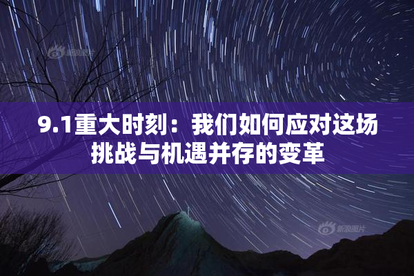 9.1重大时刻：我们如何应对这场挑战与机遇并存的变革