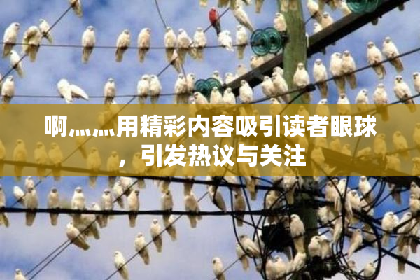 啊灬灬用精彩内容吸引读者眼球，引发热议与关注