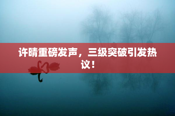 许晴重磅发声，三级突破引发热议！