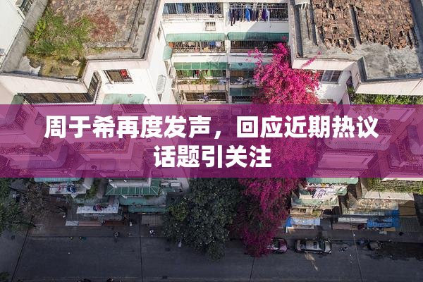 周于希再度发声，回应近期热议话题引关注