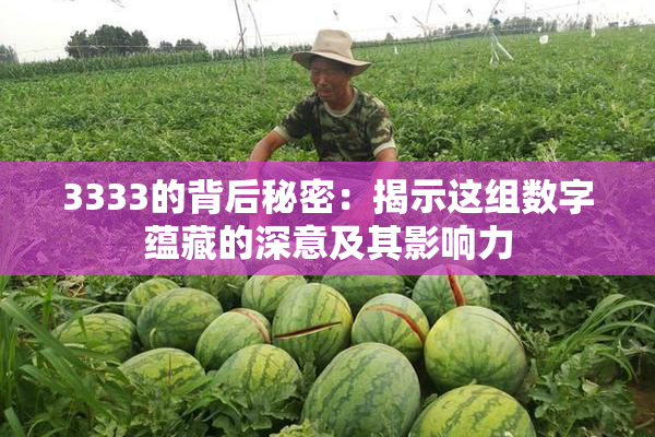 3333的背后秘密：揭示这组数字蕴藏的深意及其影响力