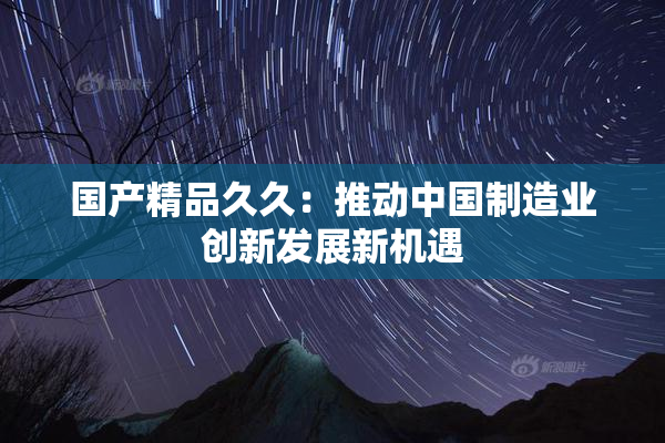 国产精品久久：推动中国制造业创新发展新机遇