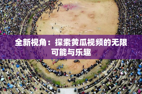 全新视角：探索黄瓜视频的无限可能与乐趣