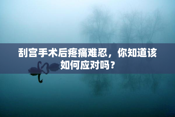 刮宫手术后疼痛难忍，你知道该如何应对吗？