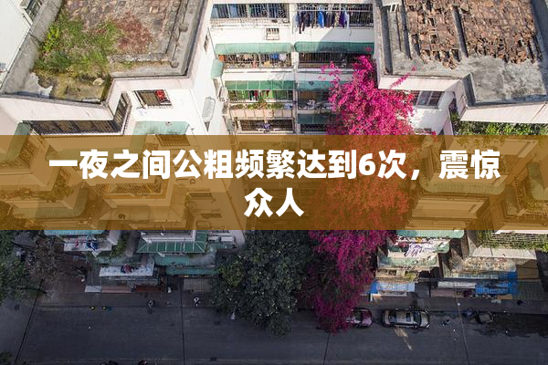 一夜之间公粗频繁达到6次，震惊众人