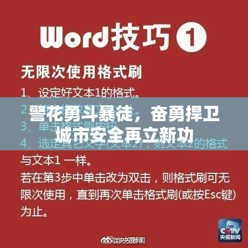 警花勇斗暴徒，奋勇捍卫城市安全再立新功