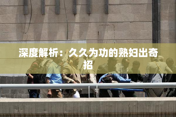 深度解析：久久为功的熟妇出奇招