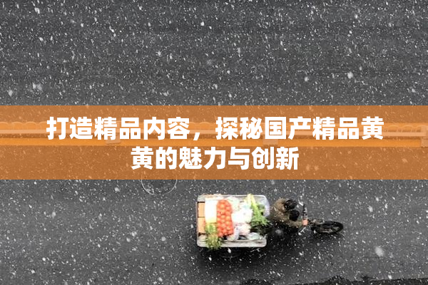 打造精品内容，探秘国产精品黄黄的魅力与创新