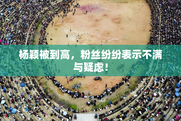 杨颖被到高，粉丝纷纷表示不满与疑虑！