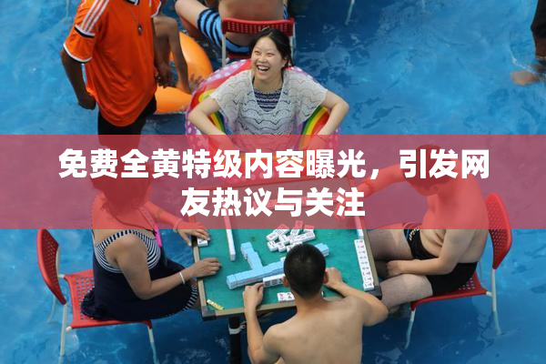 免费全黄特级内容曝光，引发网友热议与关注