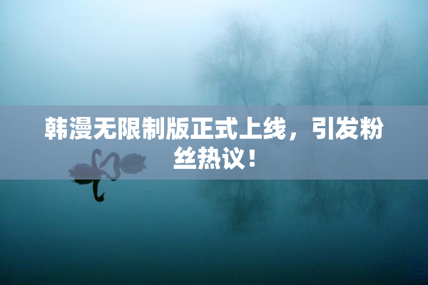 韩漫无限制版正式上线，引发粉丝热议！