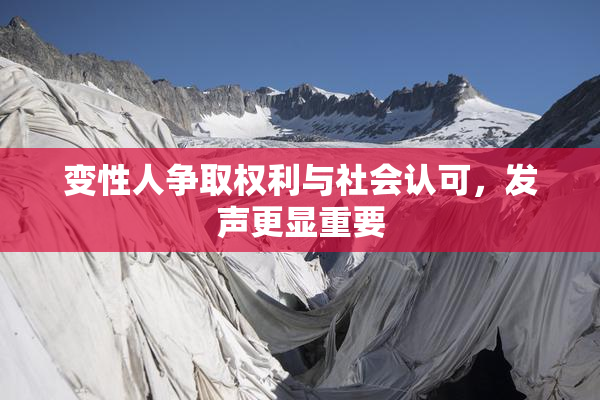 变性人争取权利与社会认可，发声更显重要