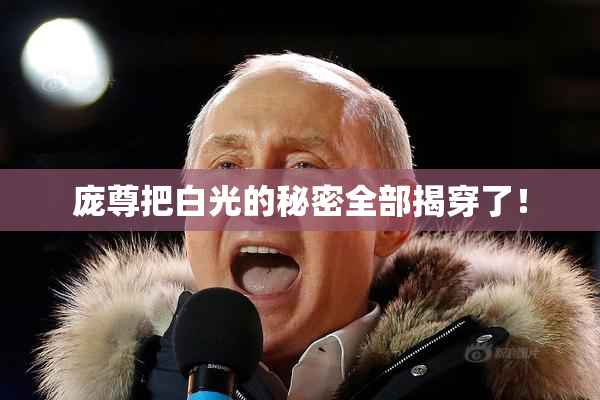 庞尊把白光的秘密全部揭穿了！