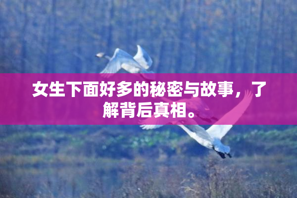 女生下面好多的秘密与故事，了解背后真相。