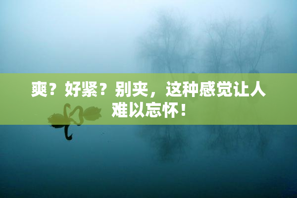 爽？好紧？别夹，这种感觉让人难以忘怀！