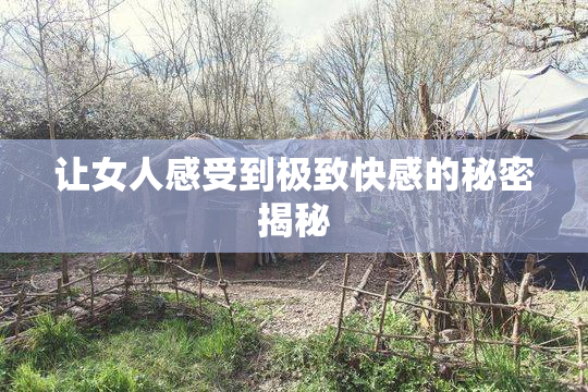 让女人感受到极致快感的秘密揭秘