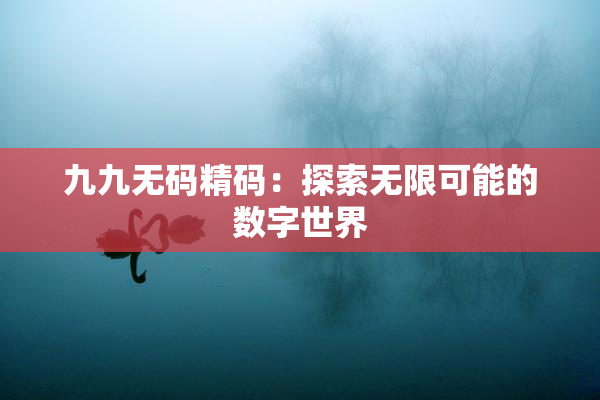 九九无码精码：探索无限可能的数字世界