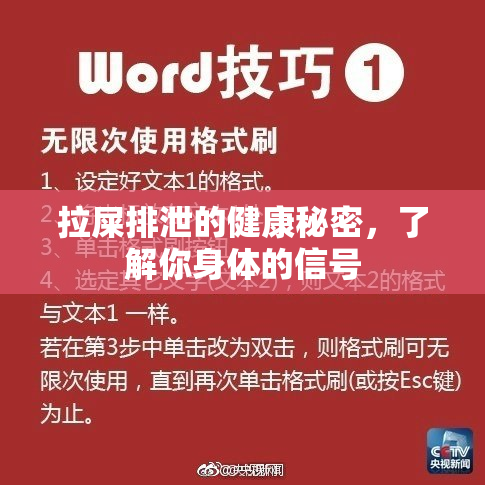 拉屎排泄的健康秘密，了解你身体的信号