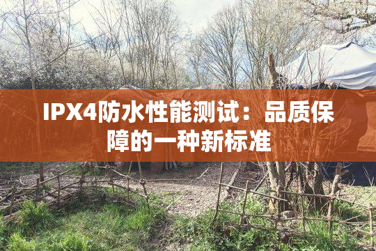 IPX4防水性能测试：品质保障的一种新标准