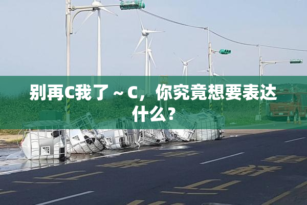 别再C我了～C，你究竟想要表达什么？