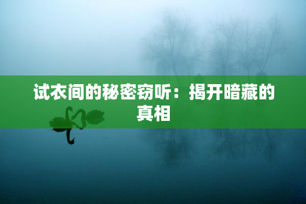 试衣间的秘密窃听：揭开暗藏的真相