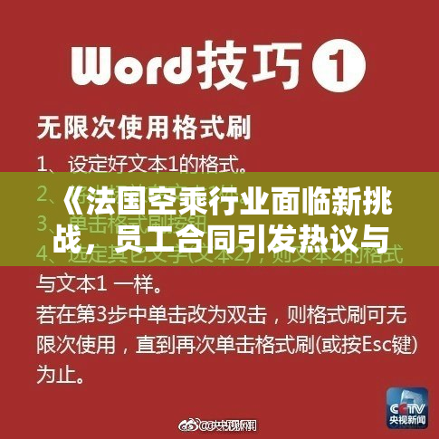《法国空乘行业面临新挑战，员工合同引发热议与变革讨论》