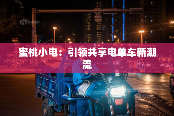 蜜桃小电：引领共享电单车新潮流
