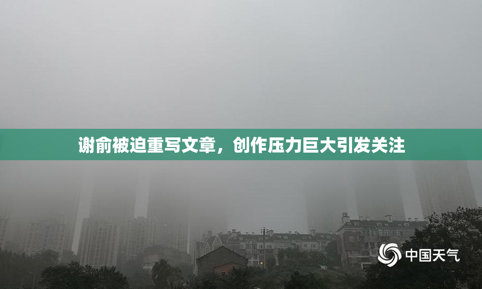 谢俞被迫重写文章，创作压力巨大引发关注
