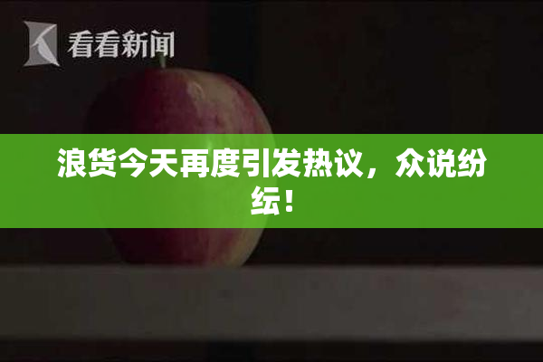 浪货今天再度引发热议，众说纷纭！