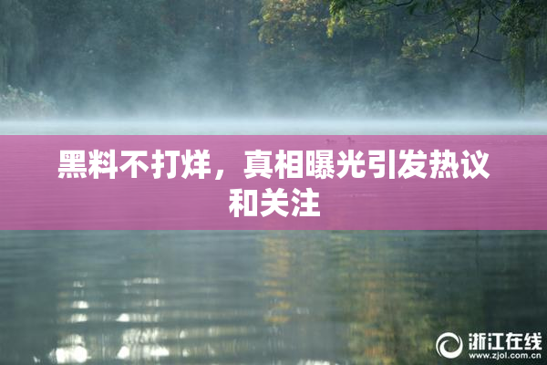 黑料不打烊，真相曝光引发热议和关注