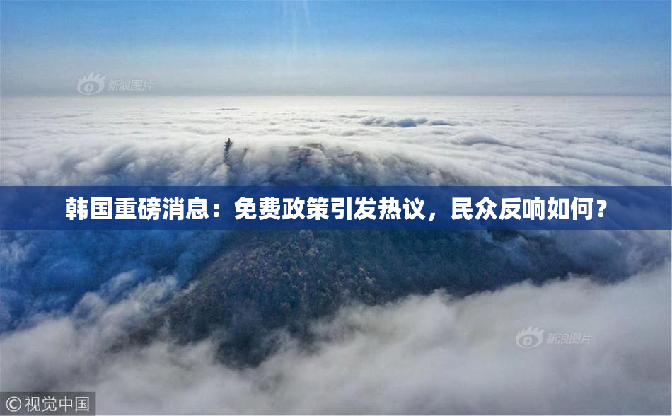 韩国重磅消息：免费政策引发热议，民众反响如何？